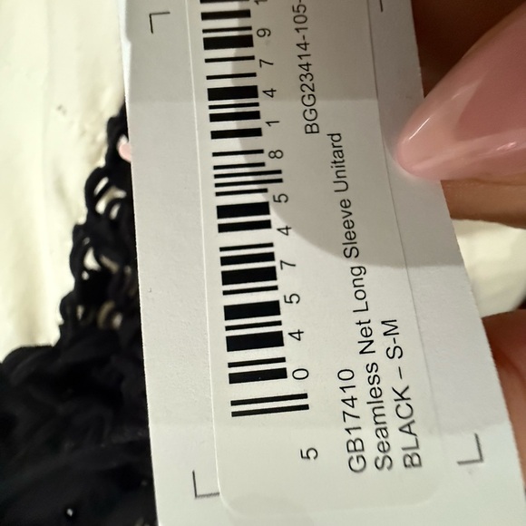 NASTY GAL  Seamless Long Sleeve Net Jumpsuit In Black Small/Medium New NWT - Picture 6 of 8